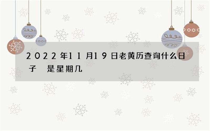 2022年11月19日老黄历查询什么日子 是星期几